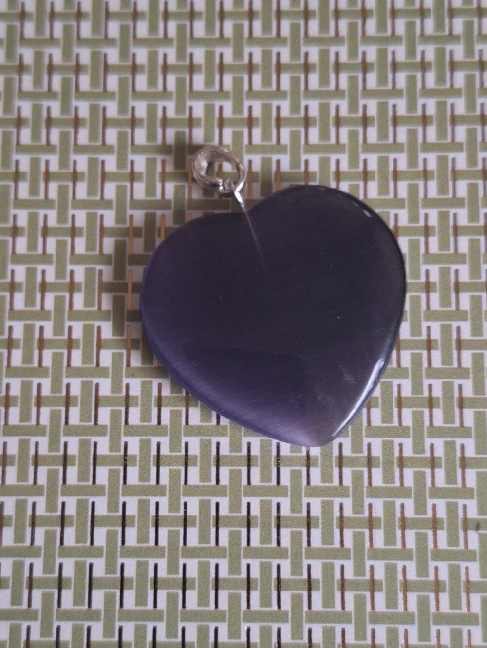 Polished natural Labradorite heart pendant